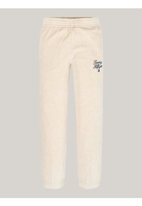 Pantalón Niña Gris Velour Con Logo Script Tommy Hilfiger