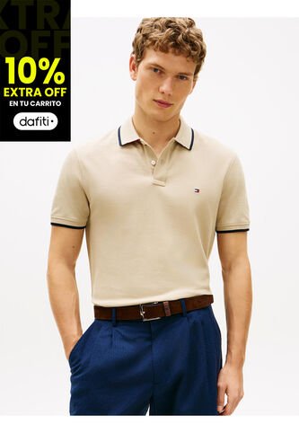 Polo Beige De Piqué Con Corte Regular Tommy Hilfiger Tommy Hilfiger