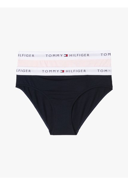 Pack Multicolor De 2 Pantys Signature Con Inscripción Tommy Hilfiger