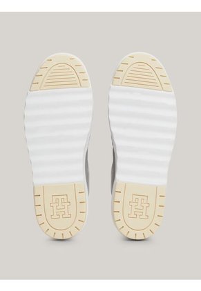 Tenis Gris De Cuero Con Mezcla De Texturas Tommy Hilfiger