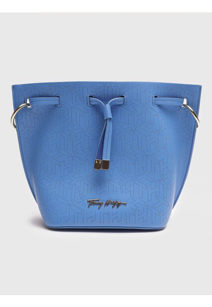 Bolso Azul Tipo Bucket Con Logo Metalixado Tommy Hilfiger