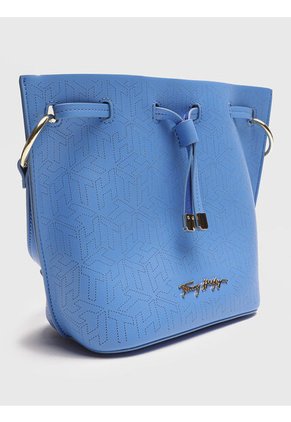 Bolso Azul Tipo Bucket Con Logo Metalixado Tommy Hilfiger