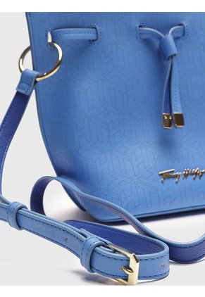 Bolso Azul Tipo Bucket Con Logo Metalixado Tommy Hilfiger