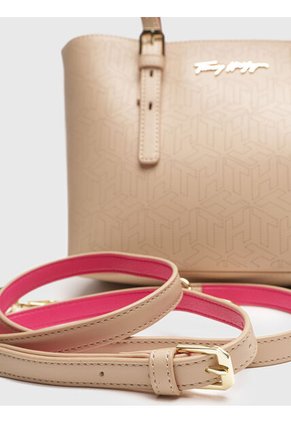 Bolo Rosado Mini Shopper Con Logo Metalizado Tommy Hilfiger