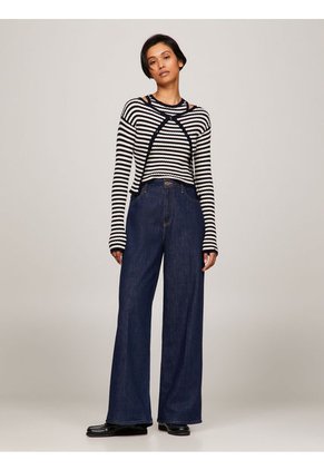 Jeans De Talle Alto Con Pernera Ancha Mujer Azul Tommy Hilfiger