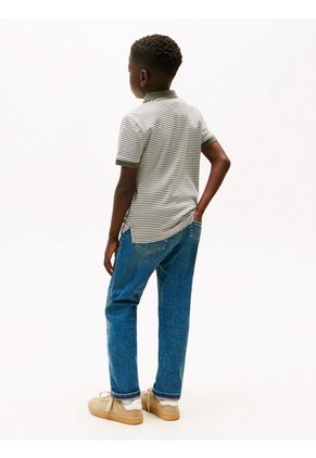 Polo Verde De Punto Interlock De Corte Regular Tommy Hilfiger