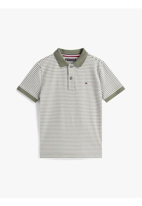 Polo Verde De Punto Interlock De Corte Regular Tommy Hilfiger