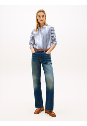 Camisa Azul De Popelín Con Corte Oversize Tommy Hilfiger