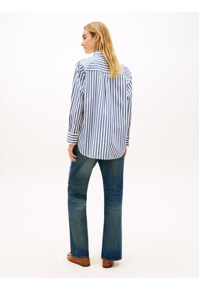 Camisa Azul De Popelín Con Corte Oversize Tommy Hilfiger