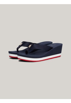 Sandalias Azul Con Logo Para Playa Tommy Hilfiger