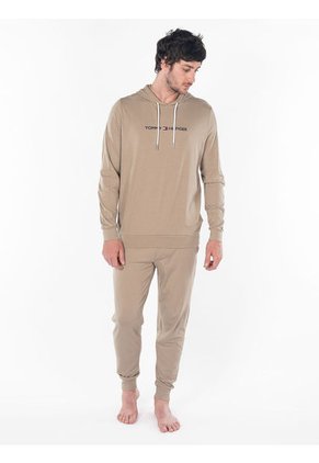 Buzo Beige De Pijama Para Hombre Tommy Hilfiger