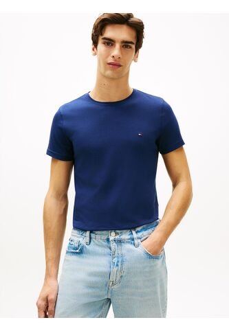 Camiseta Azul De Cuello Redondo Y Corte Extra Slim Tommy Hilfiger Tommy Hilfiger