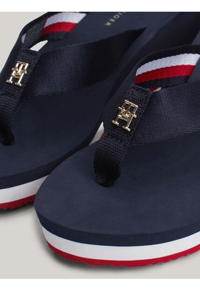 Sandalias Azul Con Logo Para Playa Tommy Hilfiger