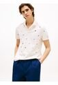 Polo Blanco De Corte Regular Estampado De Banderas  Tommy Hilfiger de Tommy Hilfiger