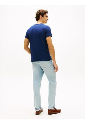 Camiseta Azul De Cuello Redondo Y Corte Extra Slim Tommy Hilfiger