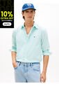 Camisa Celeste De Popelín A Rayas TH Flex Tommy Hilfiger de Tommy Hilfiger