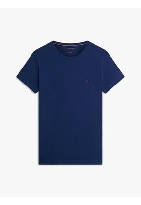 Camiseta Azul De Cuello Redondo Y Corte Extra Slim Tommy Hilfiger