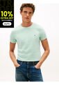 Camiseta Verde De Cuello Redondo Y Corte Extra Slim Tommy Hilfiger de Tommy Hilfiger