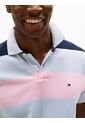 Polo Celeste Con Diseño Color Block Y Rayas De Corte Regular Tommy Hilfiger de Tommy Hilfiger