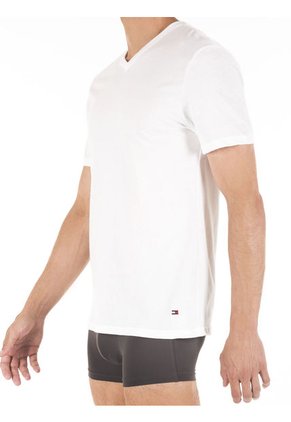 Pack De 3 Camiseta Blanca Cuello V De Hombre Tommy Hilfiger