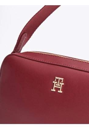 Bolso Rojo De Hombro Con Insignia Del Monograma TH Tommy Hilfiger