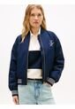 Chaqueta Azul Bomber Con Logo Script Tommy Hilfiger de Tommy Hilfiger