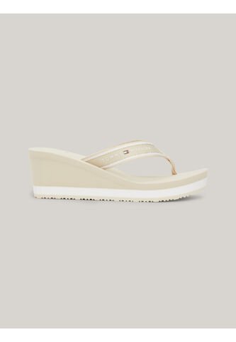 Sandalias Beige De Cuña Con Logo Tommy Hilfiger Tommy Hilfiger