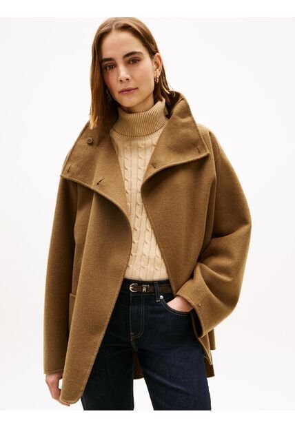 Chaqueta Café Oversize De De Mezcla De Lana Tommy Hilfiger