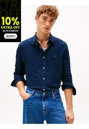 Camiseta Multicolor Manga Larga De Punto Piqué Featherweight Tommy Hilfiger