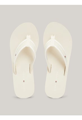 Sandalias Beige De Cuña Con Logo Tommy Hilfiger