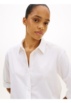 Camisa Blanca Con Diseño De Rayas Con Logo Gráfico Tommy Hilfiger