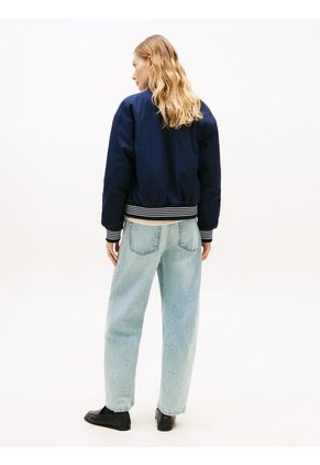 Chaqueta Azul Bomber Con Logo Script Tommy Hilfiger