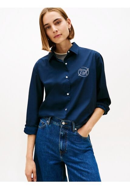 Camisa Azul Con Diseño De Rayas Con Logo Gráfico Tommy Hilfiger