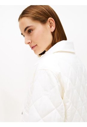 Chaqueta Blanca Acolchada Con Logo Tommy Hilfiger