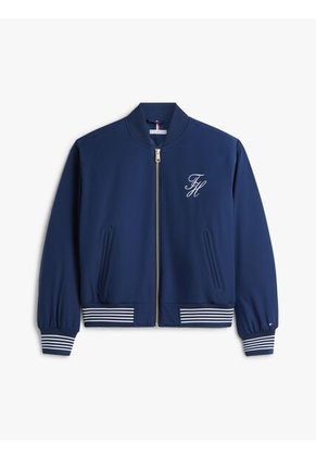 Chaqueta Azul Bomber Con Logo Script Tommy Hilfiger