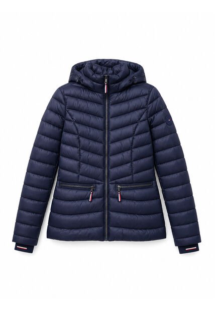 Chaqueta Azul Ligera Acolchada Con Logo Tommy Hilfiger