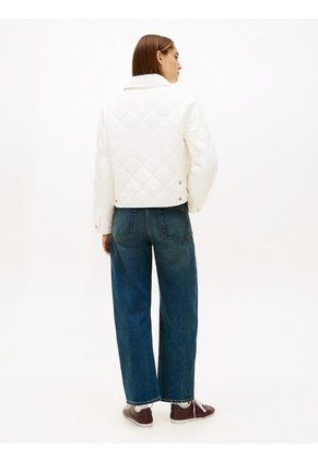 Chaqueta Blanca Acolchada Con Logo Tommy Hilfiger