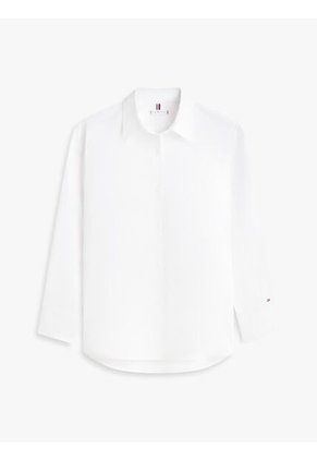 Camisa Blanca Con Diseño De Rayas Con Logo Gráfico Tommy Hilfiger