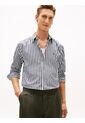 Camisa Negra De Popelín A Rayas TH Flex Tommy Hilfiger de Tommy Hilfiger