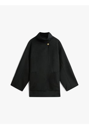 Chaqueta Negra Oversize De De Mezcla De Lana Tommy Hilfiger