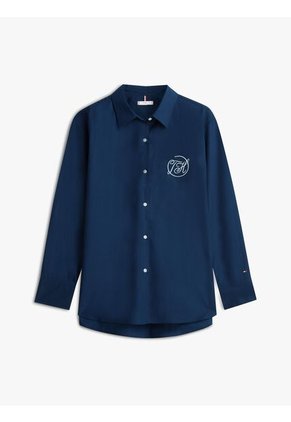 Camisa Azul Con Diseño De Rayas Con Logo Gráfico Tommy Hilfiger