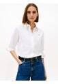 Camisa Blanca Oxford De Corte Relaxed Con Logo Tommy Hilfiger de Tommy Hilfiger