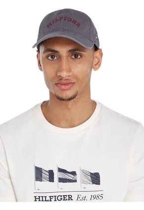 Gorra Gris De Béisbol Con Monotipo Hilfiger Tommy Hilfiger