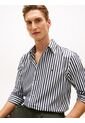 Camisa Negra De Popelín A Rayas TH Flex Tommy Hilfiger de Tommy Hilfiger