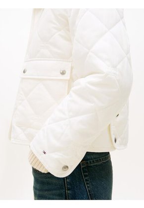 Chaqueta Blanca Acolchada Con Logo Tommy Hilfiger