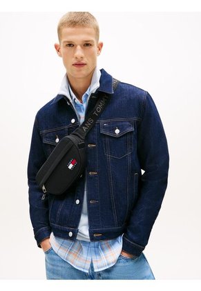 Canguro Negro Cruzado Essential Con Logo Tommy Hilfiger