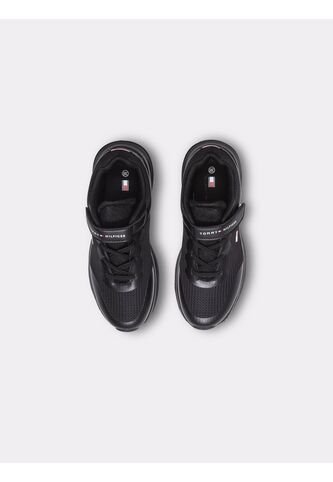 Tenis Negro De Corte Bajo Con Velcro Y Cordones Tommy Hilfiger Tommy Hilfiger