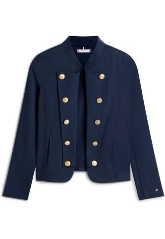 Chaqueta Azul Abierta En Tejido Ponte Con Banda Decorativa Tommy Hilfiger Tommy Hilfiger