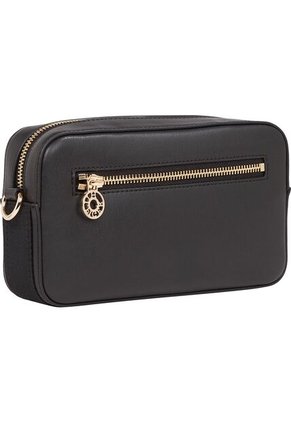 Bolso Negro De Hombro Con Insignia Del Monograma TH Tommy Hilfiger