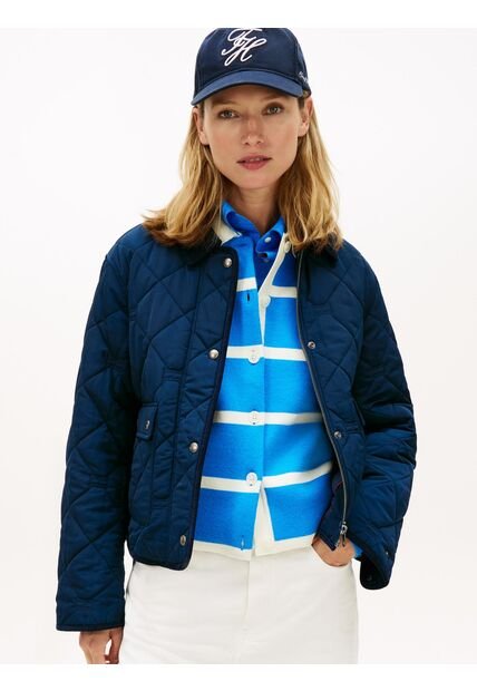 Chaqueta Azul Acolchada Con Logo Tommy Hilfiger